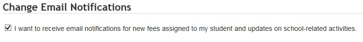 Change email notification banner